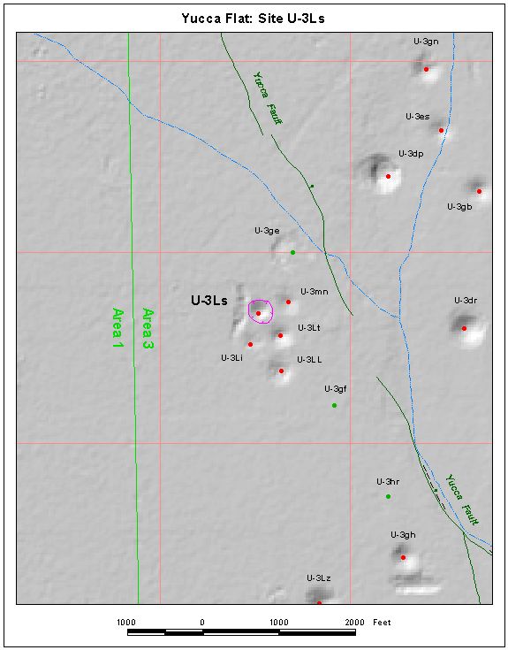 Surface Effects Map of Site U-3Ls