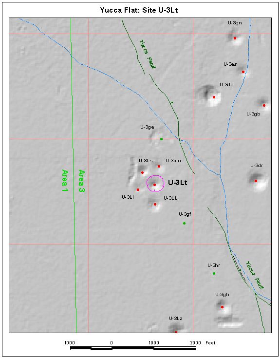 Surface Effects Map of Site U-3Lt