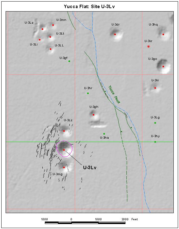Surface Effects Map of Site U-3Lv