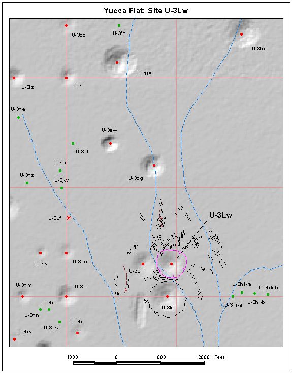 Surface Effects Map of Site U-3Lw