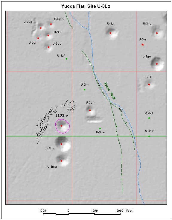 Surface Effects Map of Site U-3Lz