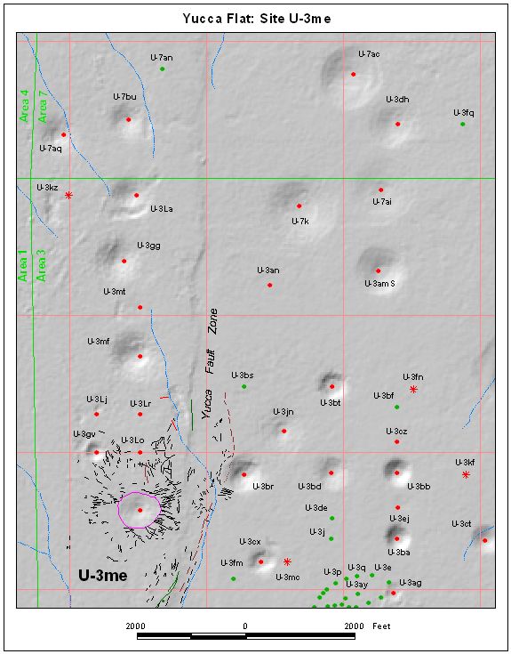Surface Effects Map of Site U-3me