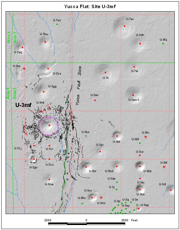 Surface Effects Map of Site U-3mf