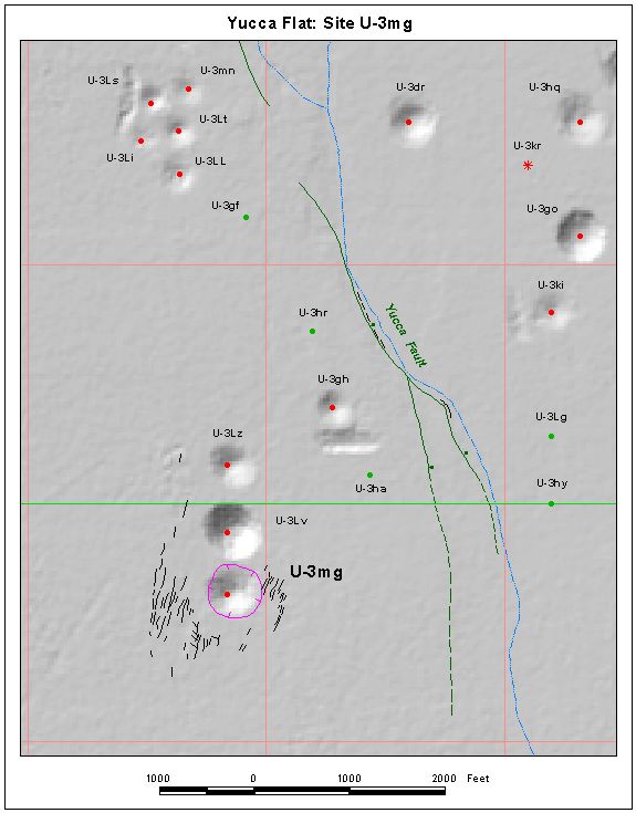 Surface Effects Map of Site U-3mg