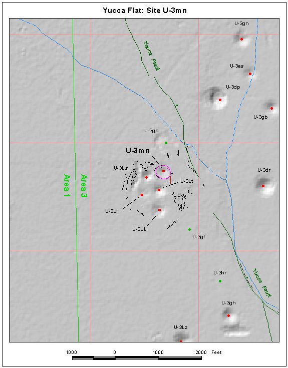 Surface Effects Map of Site U-3mn