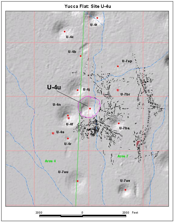 Surface Effects Map of Site U-4u