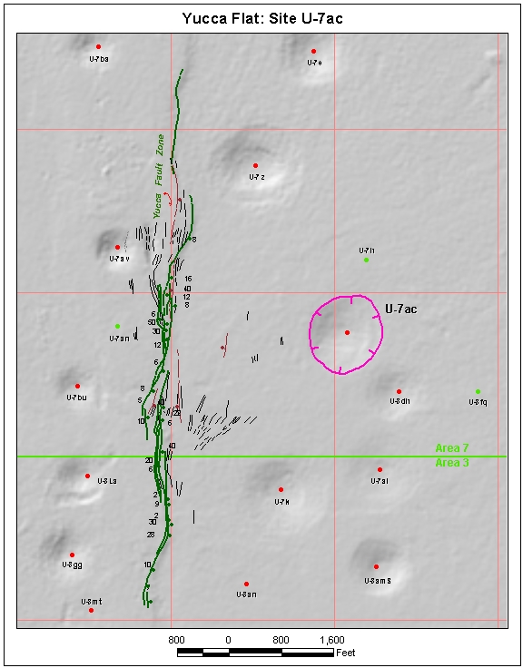 Surface Effects Map of Site U-7ac