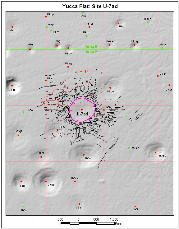 Surface Effects Map of Site U-7ad