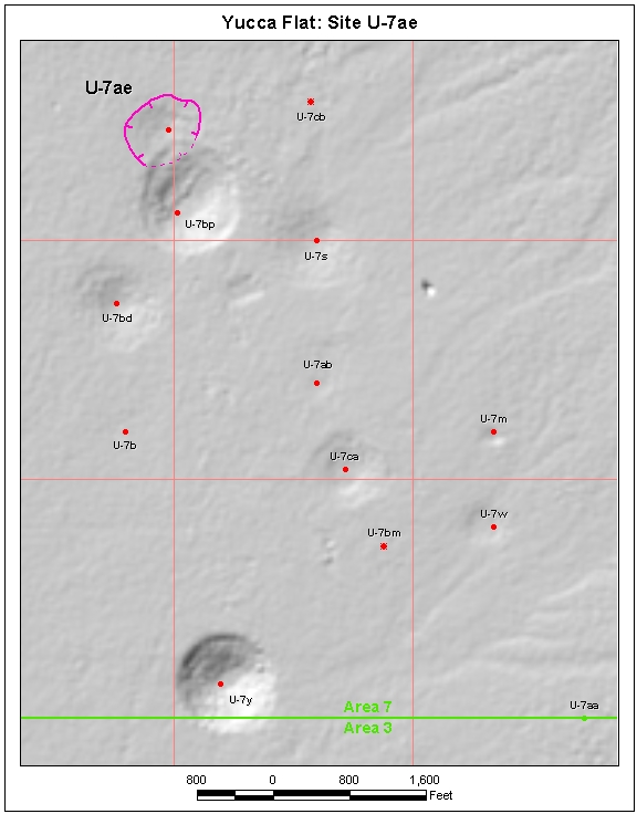 Surface Effects Map of Site U-7ae