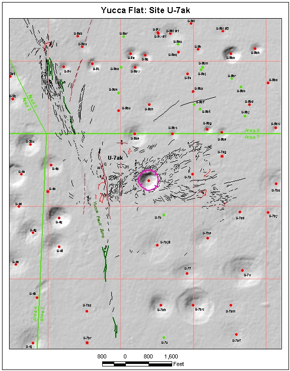 Surface Effects Map of Site U-7ak