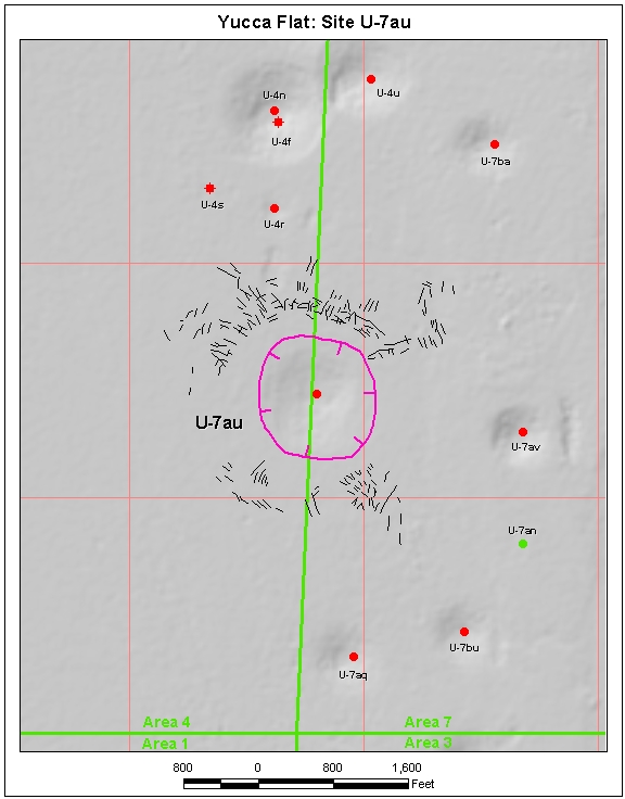 Surface Effects Map of Site U-7au