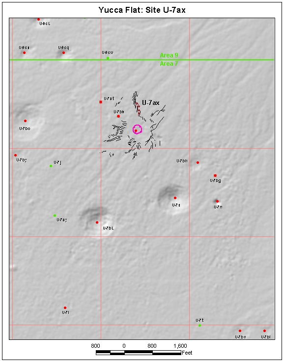 Surface Effects Map of Site U-7ax