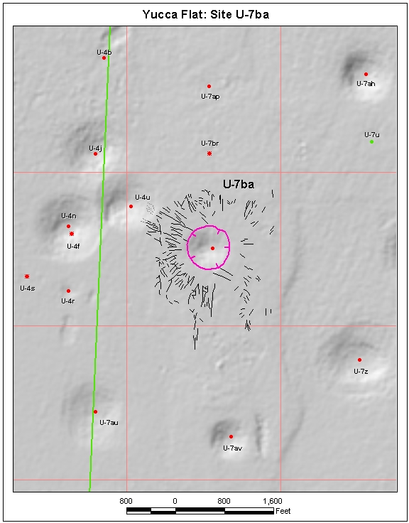 Surface Effects Map of Site U-7ba