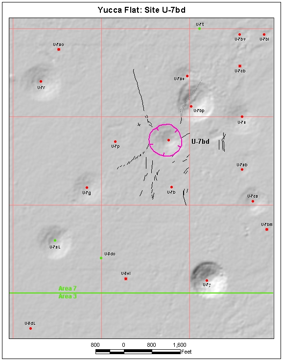 Surface Effects Map of Site U-7bd
