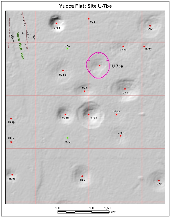 Surface Effects Map of Site U-7be