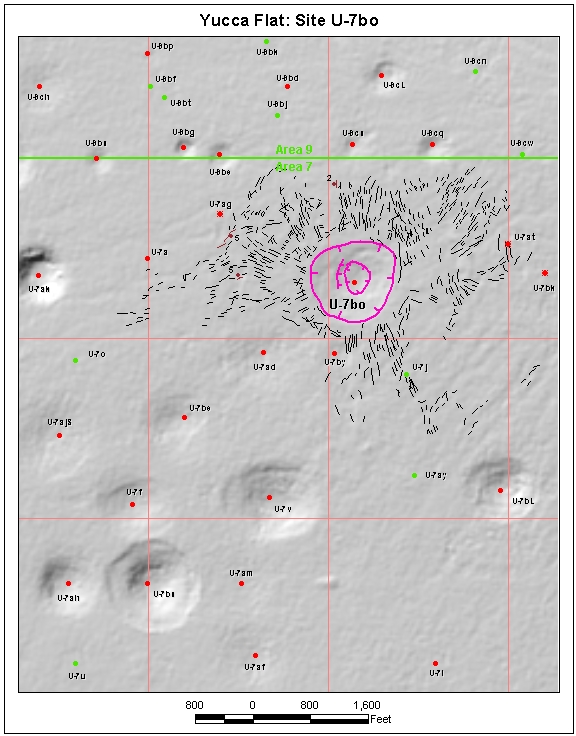 Surface Effects Map of Site U-7bo
