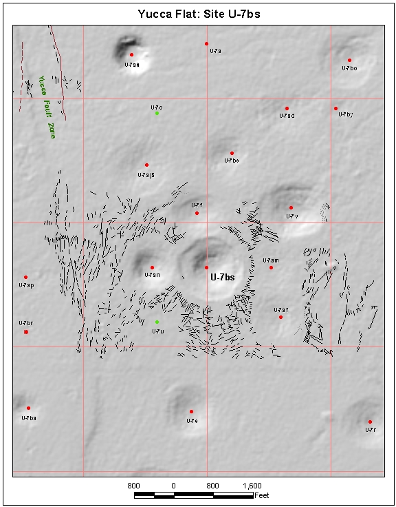 Surface Effects Map of Site U-7bs