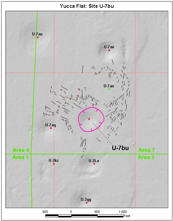 Surface Effects Map of Site U-7bu