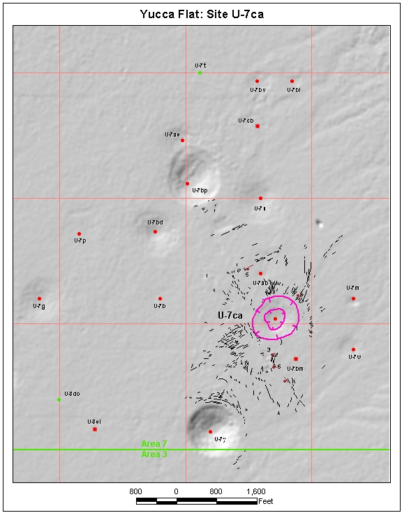 Surface Effects Map of Site U-7ca