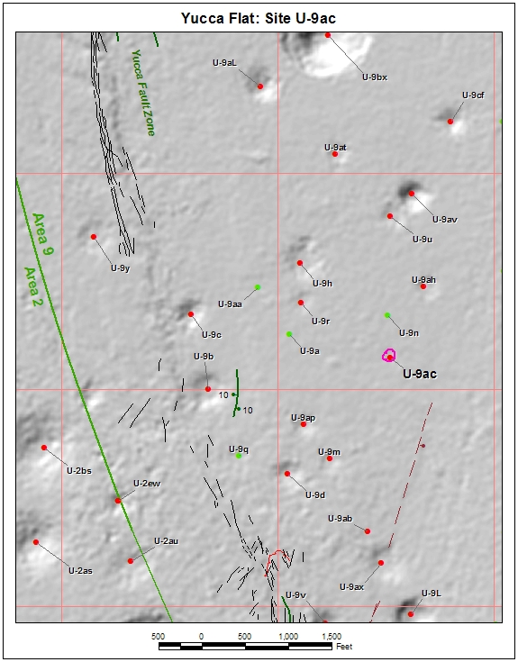 Surface Effects Map of Site U-9ac