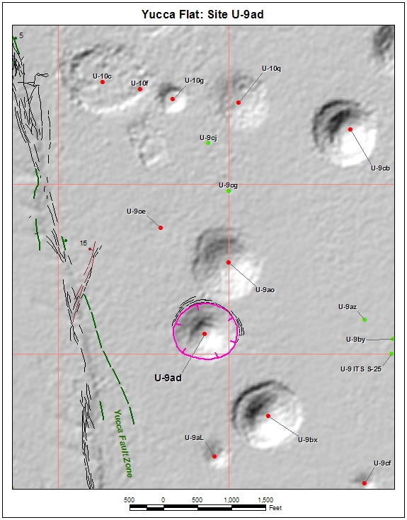 Surface Effects Map of Site U-9ad