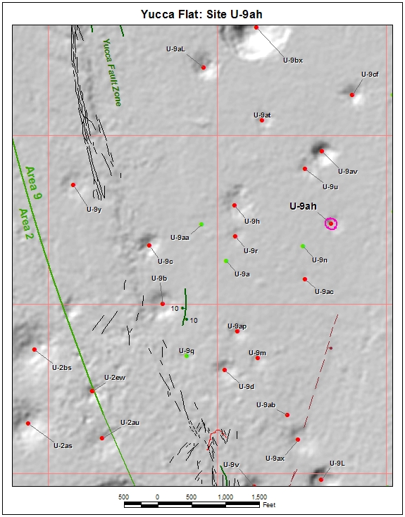 Surface Effects Map of Site U-9ah
