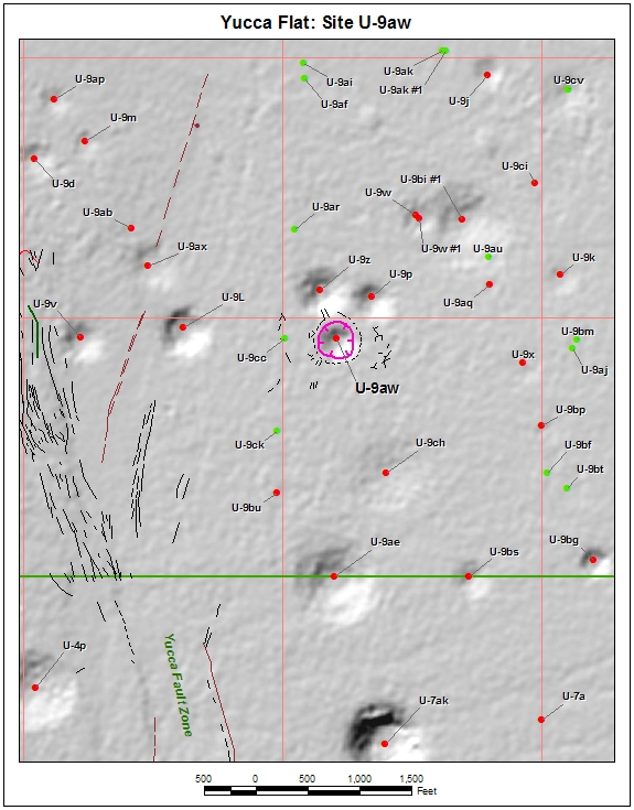 Surface Effects Map of Site U-9aw