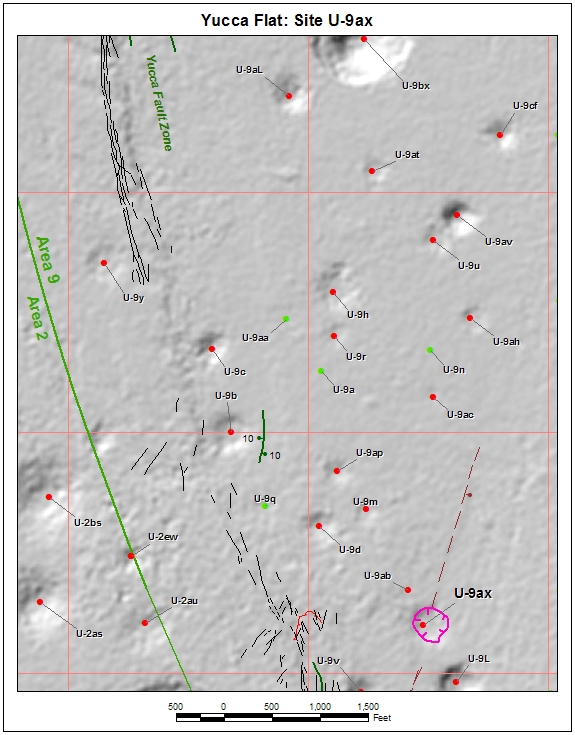 Surface Effects Map of Site U-9ax