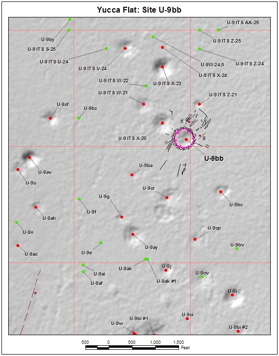 Surface Effects Map of Site U-9bb