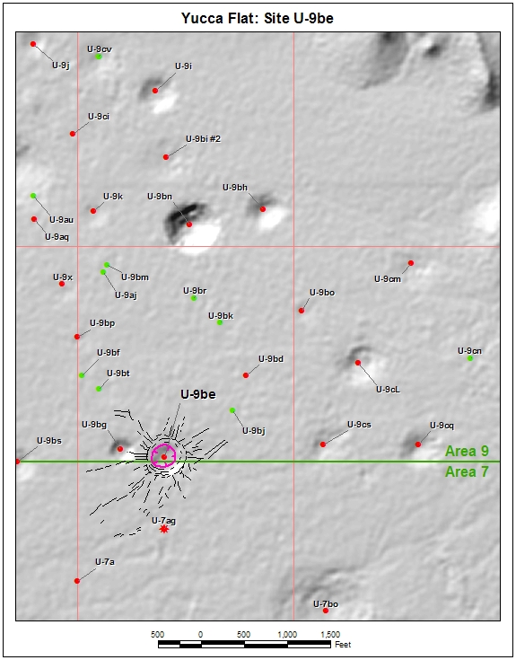 Surface Effects Map of Site U-9be