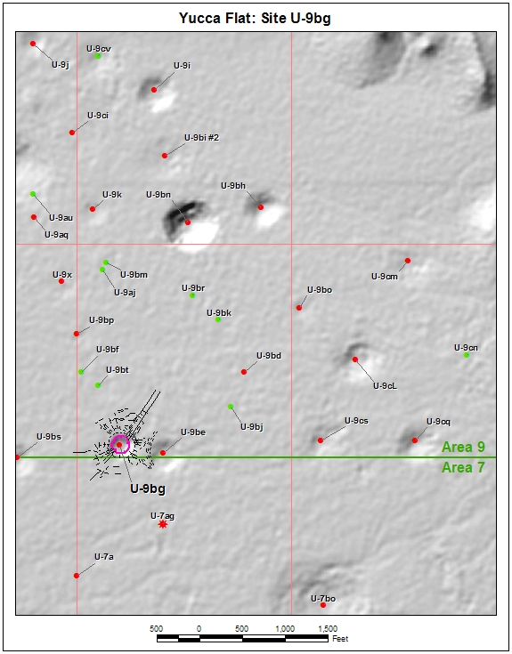 Surface Effects Map of Site U-9bg