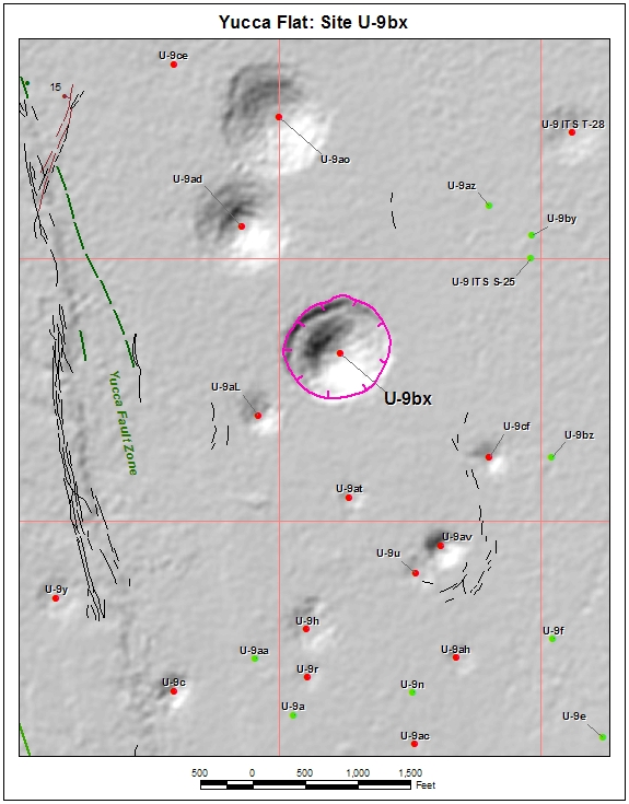 Surface Effects Map of Site U-9bx