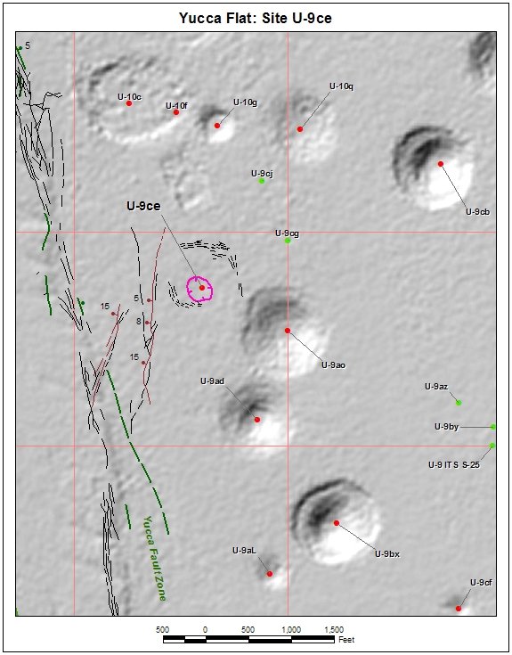Surface Effects Map of Site U-9ce