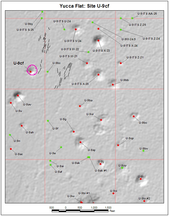 Surface Effects Map of Site U-9cf