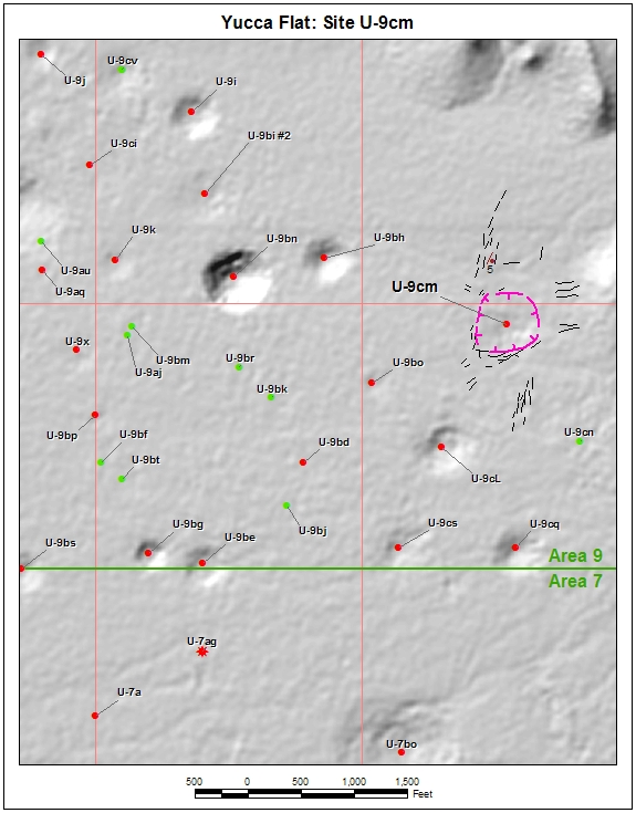 Surface Effects Map of Site U-9cm