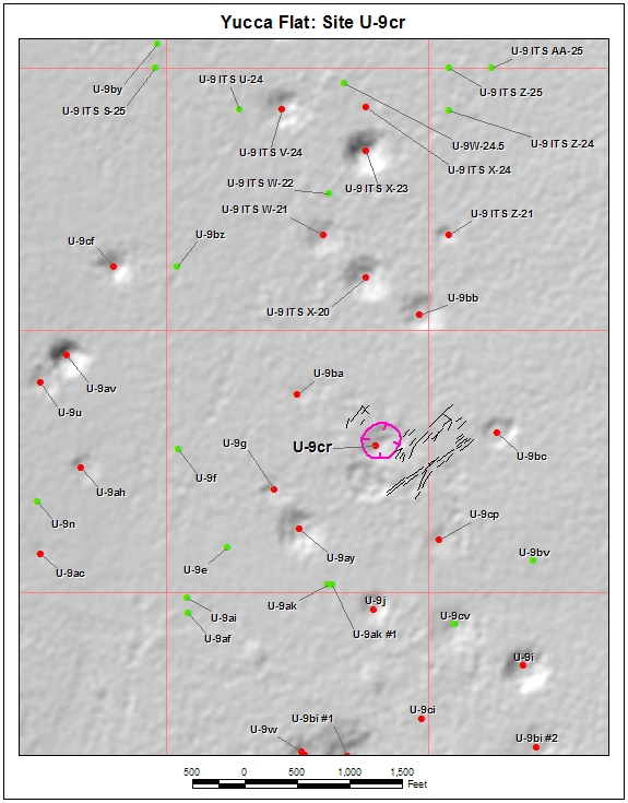 Surface Effects Map of Site U-9cr