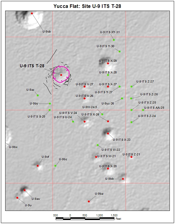 Surface Effects Map of Site U-9 ITS T-28