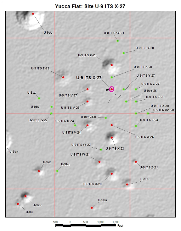Surface Effects Map of Site U-9 ITS X-27
