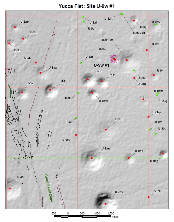 Surface Effects Map of Site U-9w #1