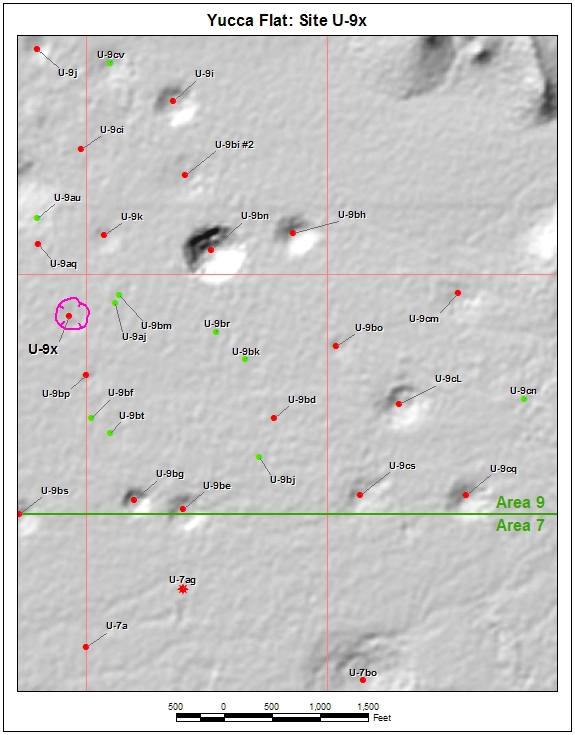 Surface Effects Map of Site U-9x