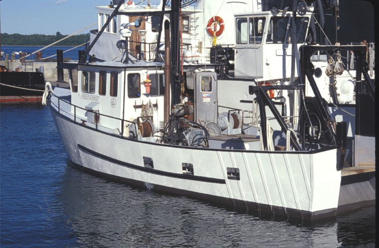 Image shows a port-side view of the Research Vessel  FRIENDSHIP.