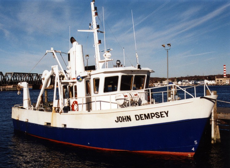 The Connecticut Department of Environmental Protection Research Vessel JOHN DEMPSEY docked in her home port on the Connecticut River.