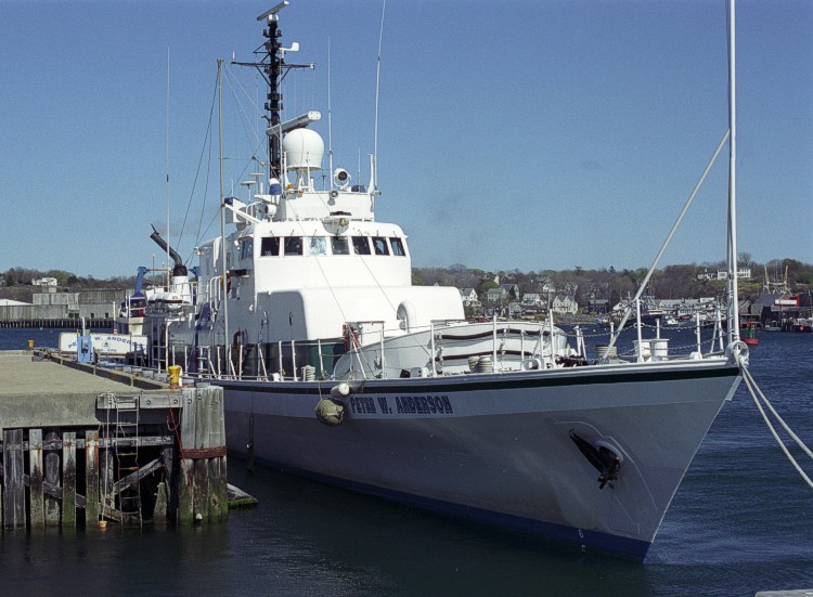 The converted gun boat PETER W. ANDERSON dockside.
