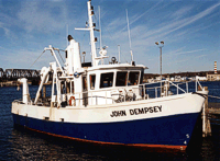 The Connecticut Department of Environmental Protection vessel the RV JOHN DEMPSEY docked in her home port on the Connecticut River.