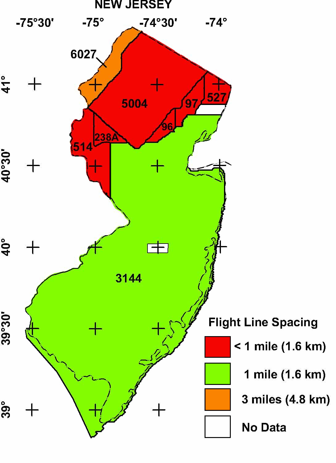 New Jersey Aeromagnetic Data Index Map