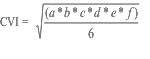 (CVI) is calculated as the square root of the product of the ranked variables divided by the total number of variables; where, a = geomorphology, b = shoreline erosion/accretion rate, c = coastal slope, d =relative sea-level rise rate, e = mean wave height, and f = mean tide range.