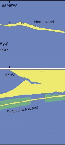 Figure 1: Location of Gulf Islands National Seashore A) Gulf Islands of Mississippi B) Gulf Islands of Florida.