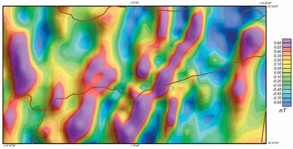 thumbnail view of map with different degrees of magnetism shown in different colors