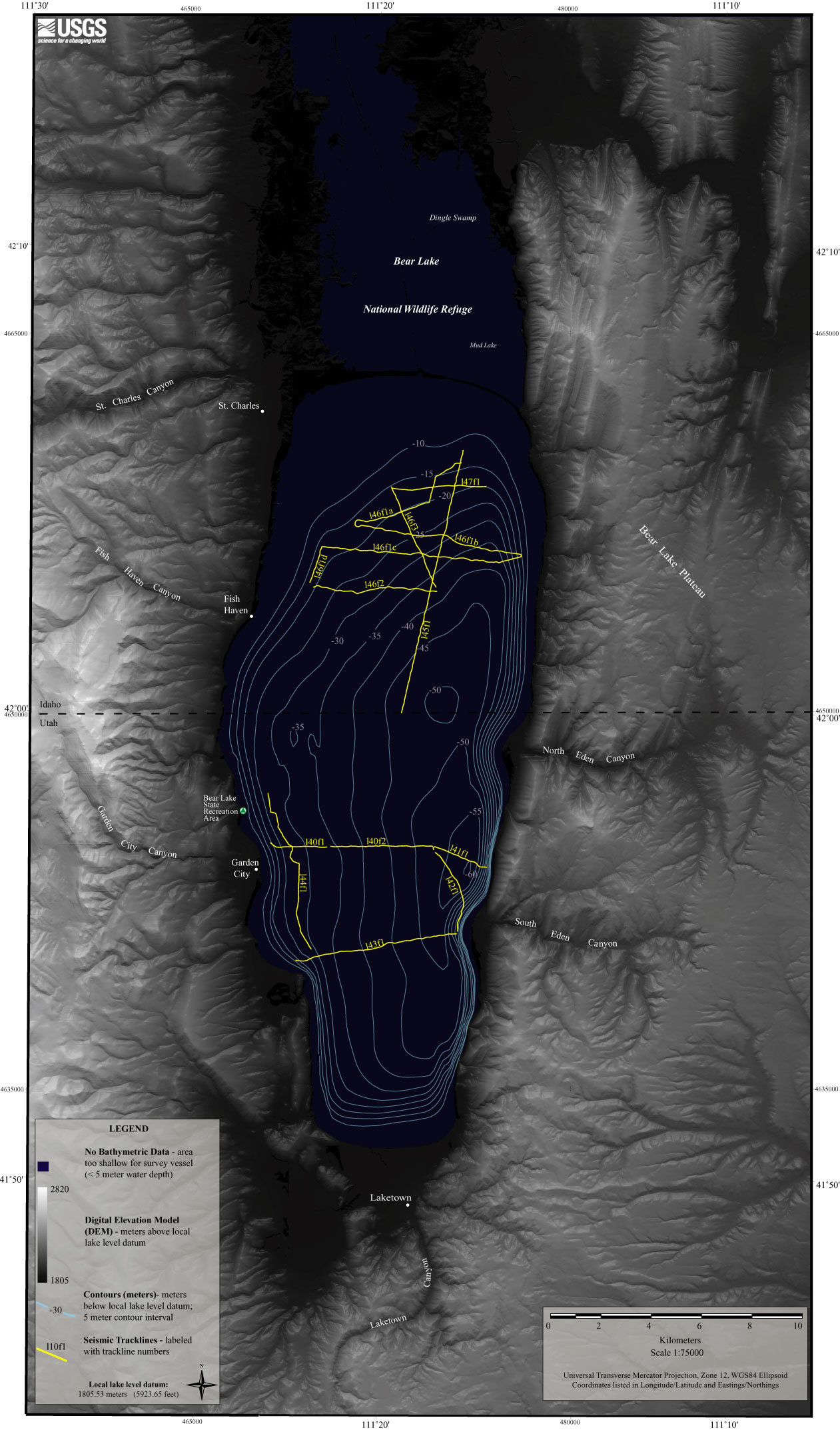Image showing seismic-reflection line coverage