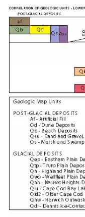 Figure 3. Surficial geologic map and correlation of geologic units of Lower Cape Cod.
